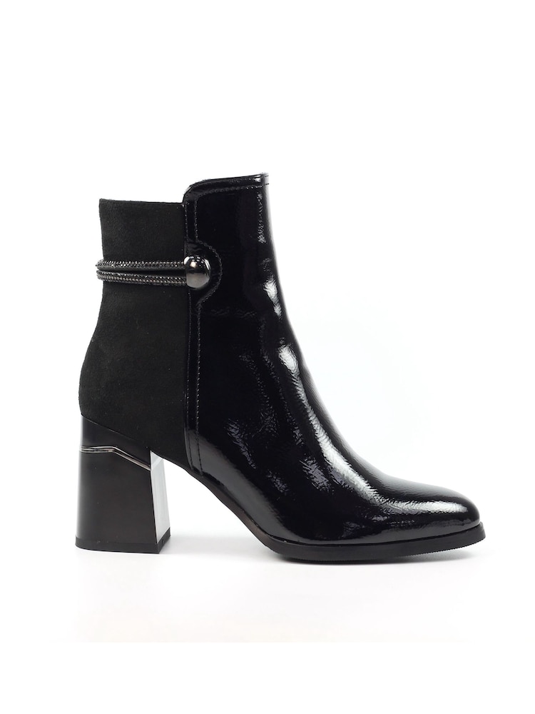 Lunar Amari Patent Black Ankle Boots - Image 2 of 9