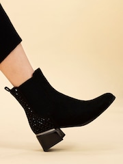 Lunar Bluebell Black Ankle Boots - Image 1 of 10