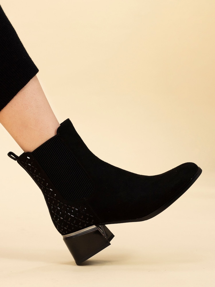 Lunar Bluebell Black Ankle Boots - Image 1 of 10