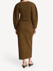 By Malene Birger Brown Francinas Ribbed Cardigan - Image 3 of 8