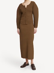 By Malene Birger Brown Francinas Ribbed Cardigan - Image 4 of 8