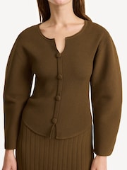 By Malene Birger Brown Francinas Ribbed Cardigan - Image 6 of 8