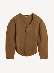 By Malene Birger Brown Francinas Ribbed Cardigan - Image 8 of 8