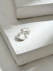 FatFace Green Haze Enamel Star Hoop Earrings - Image 1 of 2