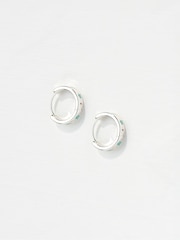 FatFace Green Haze Enamel Star Hoop Earrings - Image 2 of 2