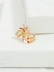 FatFace Multi Enamel Leaf Huggie Hoop Earrings - Image 1 of 2