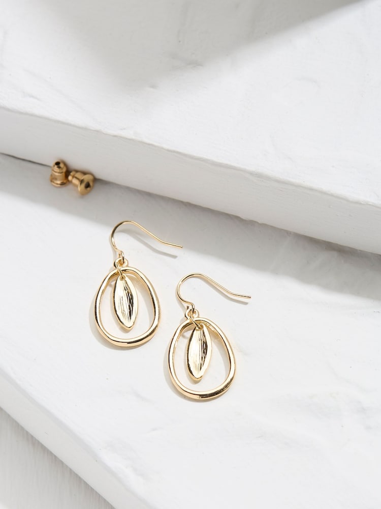FatFace Gold Tone Pendant Drop Earrings - Image 1 of 2