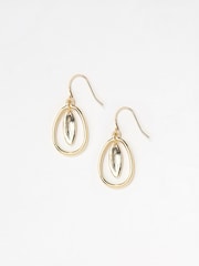 FatFace Gold Tone Pendant Drop Earrings - Image 2 of 2