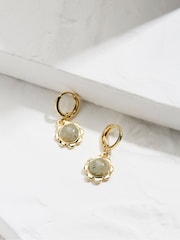FatFace Gold Tone Stone Drop Earrings - Image 1 of 3