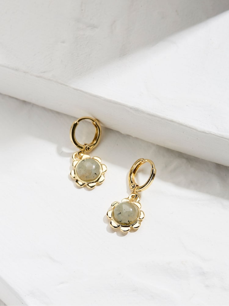 FatFace Gold Tone Stone Drop Earrings - Image 1 of 3