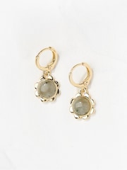 FatFace Gold Tone Stone Drop Earrings - Image 2 of 3