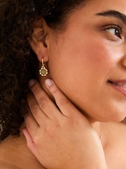 FatFace Gold Tone Stone Drop Earrings - Image 3 of 3