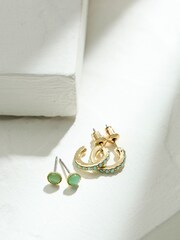 FatFace Green Stud and Hoop Earrings - Image 1 of 2