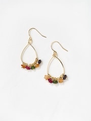 FatFace Multi Semi Precious Stone Drop Earrings - Image 1 of 2