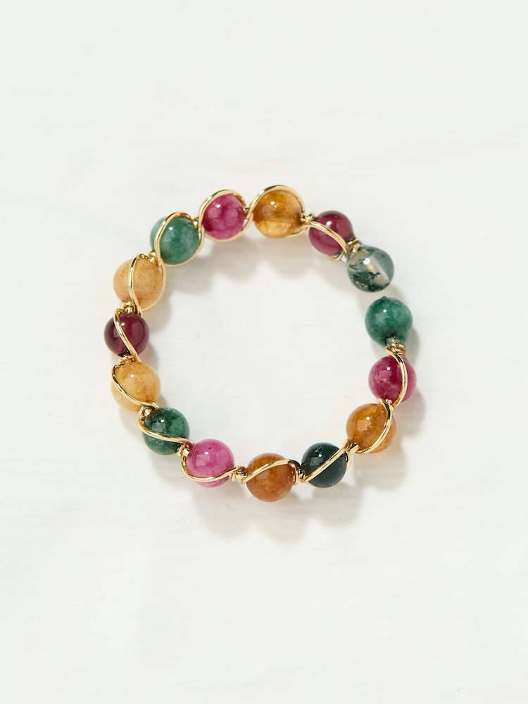 FatFace Multi Semi Precious Stone Adjustable Ring - Image 1 of 3