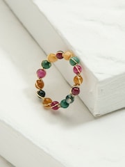 FatFace Multi Semi Precious Stone Adjustable Ring - Image 2 of 3