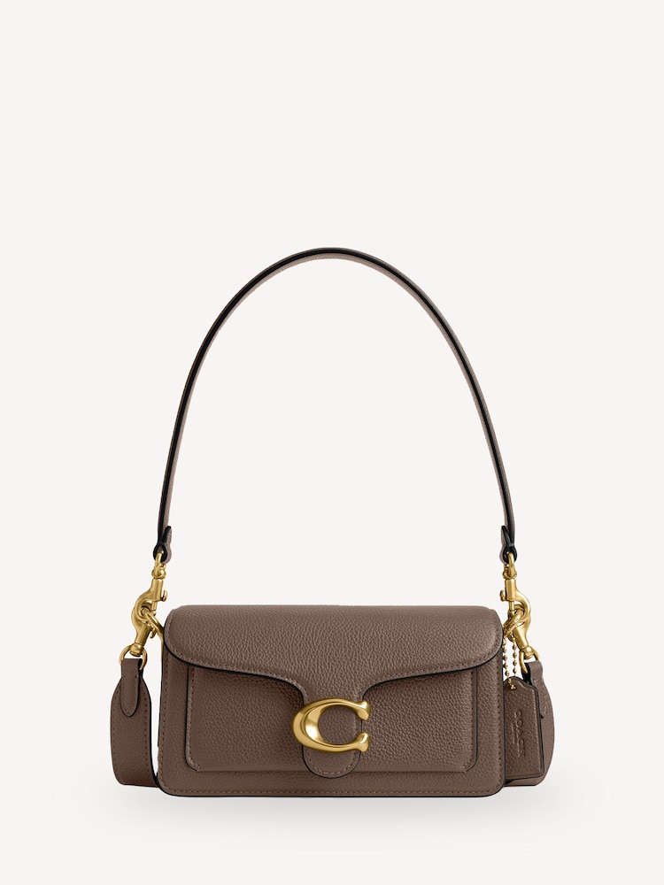 COACH Brown Polished Pebble Leather Tabby 20 Shoulder Bag - Image 1 of 6
