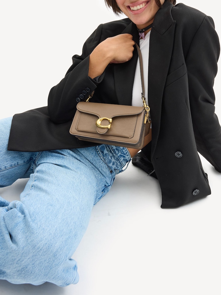 COACH Brown Polished Pebble Leather Tabby 20 Shoulder Bag - Image 2 of 6