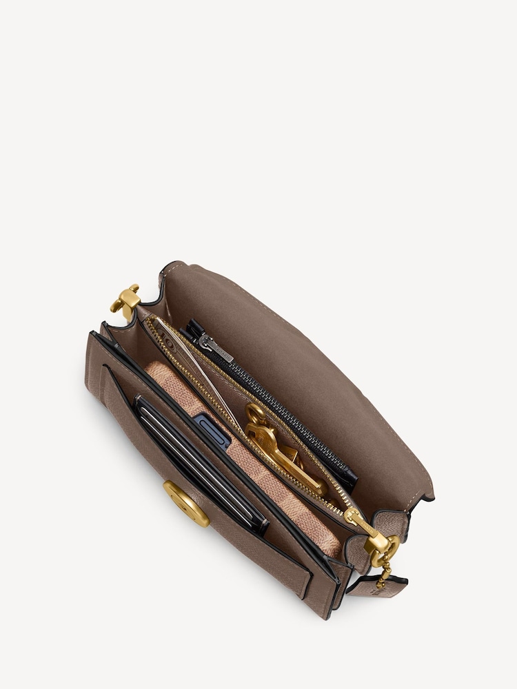 COACH Brown Polished Pebble Leather Tabby 20 Shoulder Bag - Image 6 of 6
