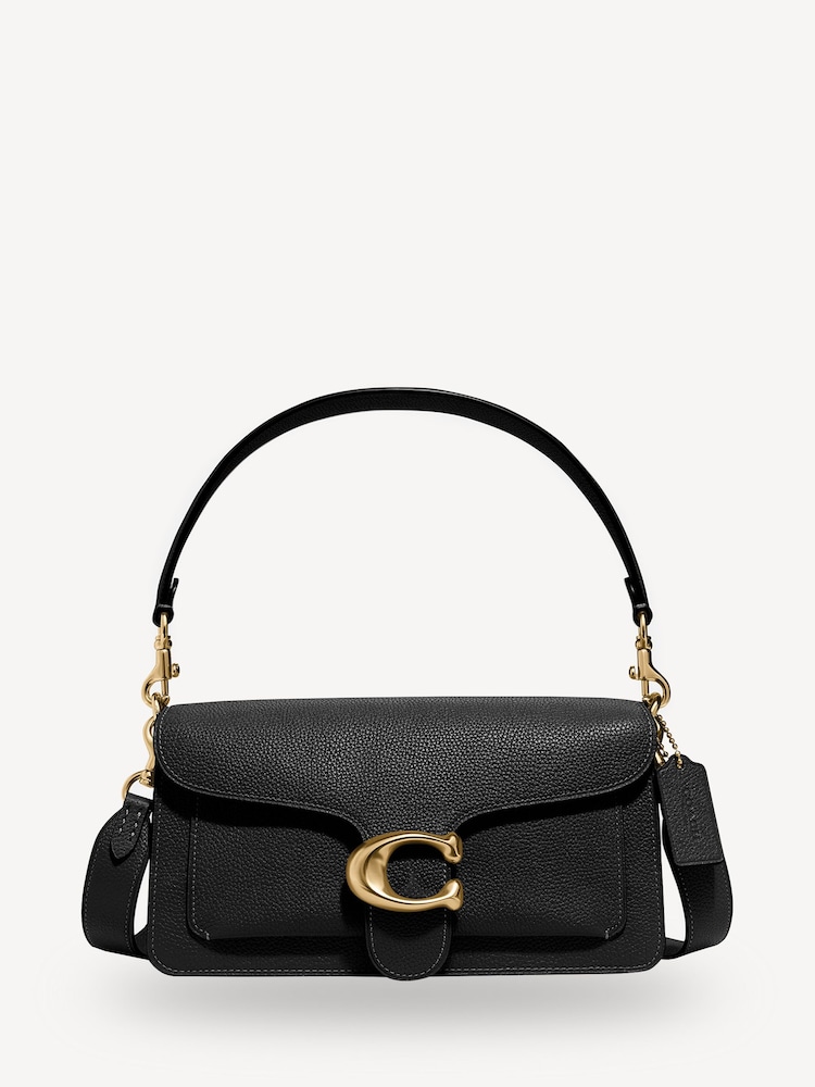 COACH Black Polished Pebble Leather Tabby 26 Refresh Shoulder Bag - Image 1 of 9