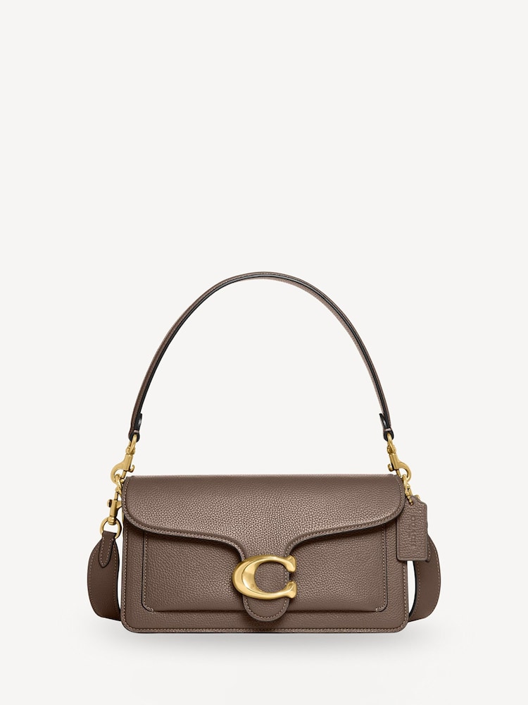 COACH Brown Polished Pebble Leather Tabby 26 Refresh Shoulder Bag - Image 1 of 7