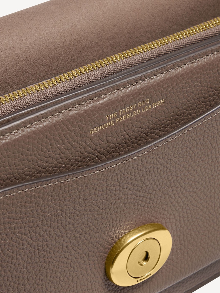 COACH Brown Polished Pebble Leather Tabby 26 Refresh Shoulder Bag - Image 7 of 7