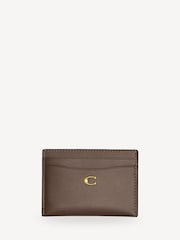 COACH Brown Refined Calf Leather Essential Card Case - Image 1 of 3