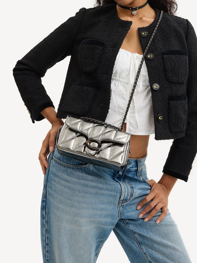 COACH Silver Quilted Tabby 20 Shoulder Bag With Chain - Image 2 of 7