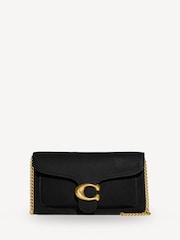 COACH Black Polished Pebble Leather Tabby Chain Clutch - Image 1 of 4