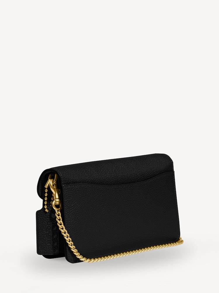 COACH Black Polished Pebble Leather Tabby Chain Clutch - Image 4 of 4