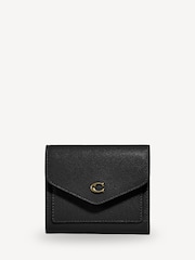 COACH Small Crossgrain Leather Wyn Black Wallet - Image 1 of 3