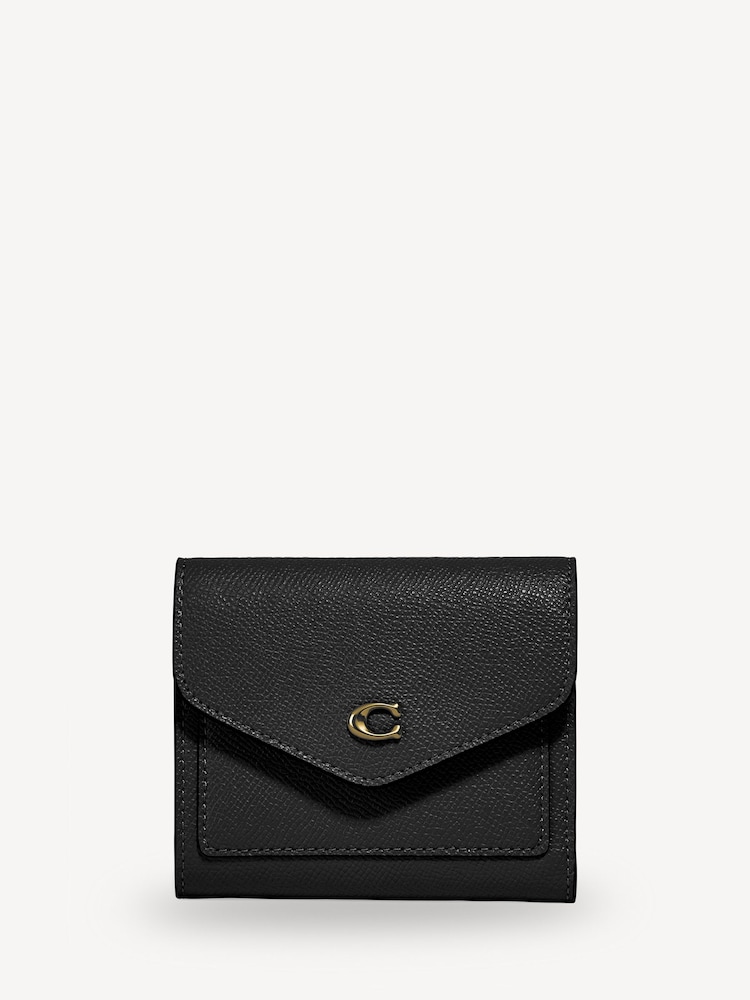 COACH Small Crossgrain Leather Wyn Black Wallet - Image 1 of 3