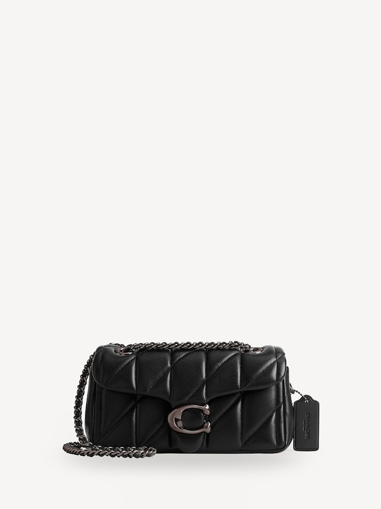 COACH Matte Black Quilted Tabby 20 Shoulder Bag With Chain - Image 1 of 6