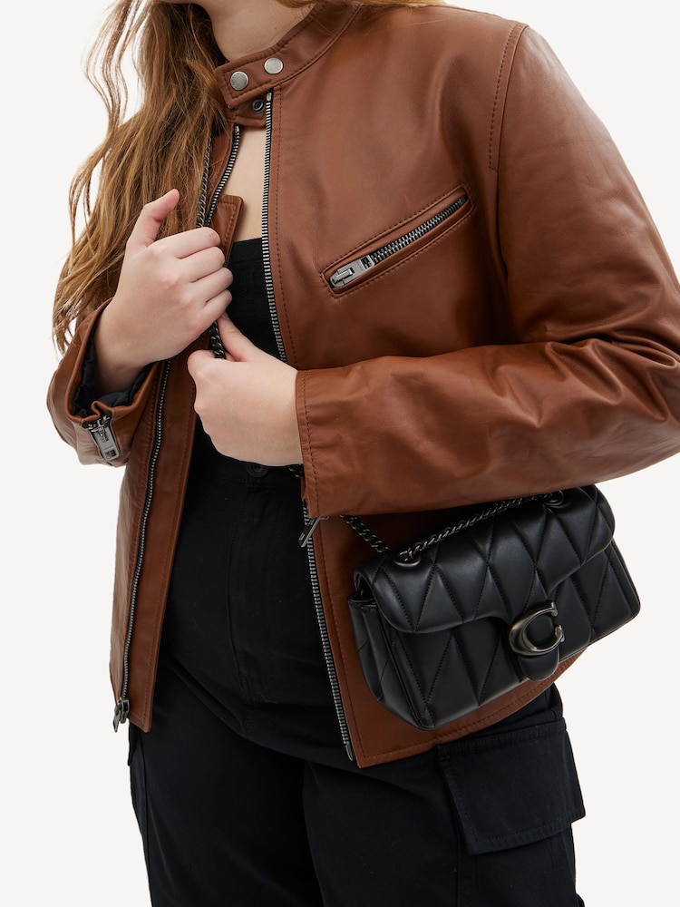 COACH Matte Black Quilted Tabby 20 Shoulder Bag With Chain - Image 2 of 6