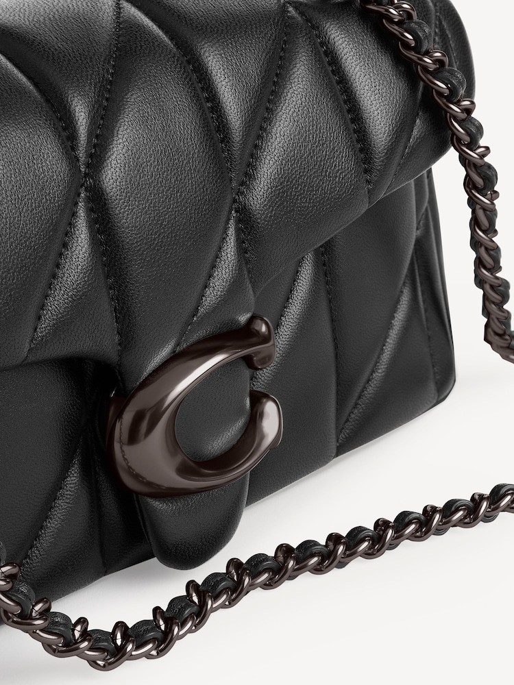 COACH Matte Black Quilted Tabby 20 Shoulder Bag With Chain - Image 6 of 6