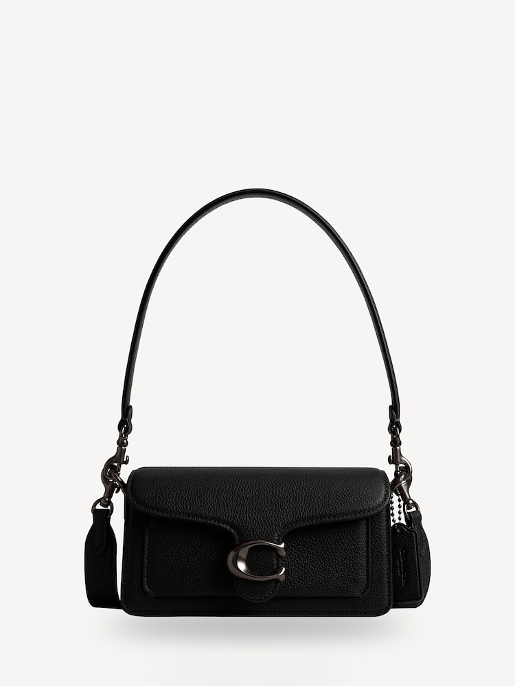COACH Black Polished Pebble Leather Tabby 20 Shoulder Bag - Image 1 of 6