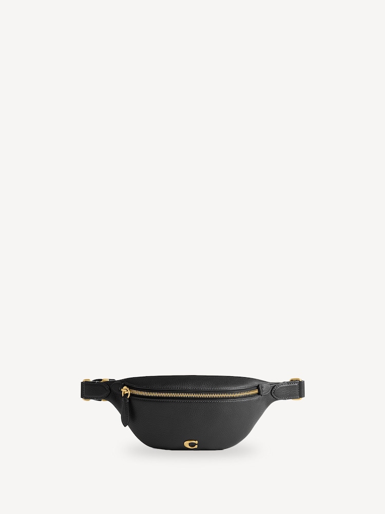 COACH Black Polished Pebble Leather Essential Belt Bag - Image 1 of 1