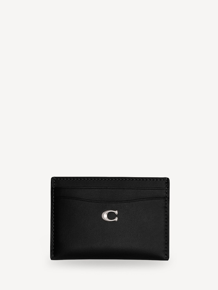 COACH Black Refined Calf Leather Essential Card Case - Image 1 of 2