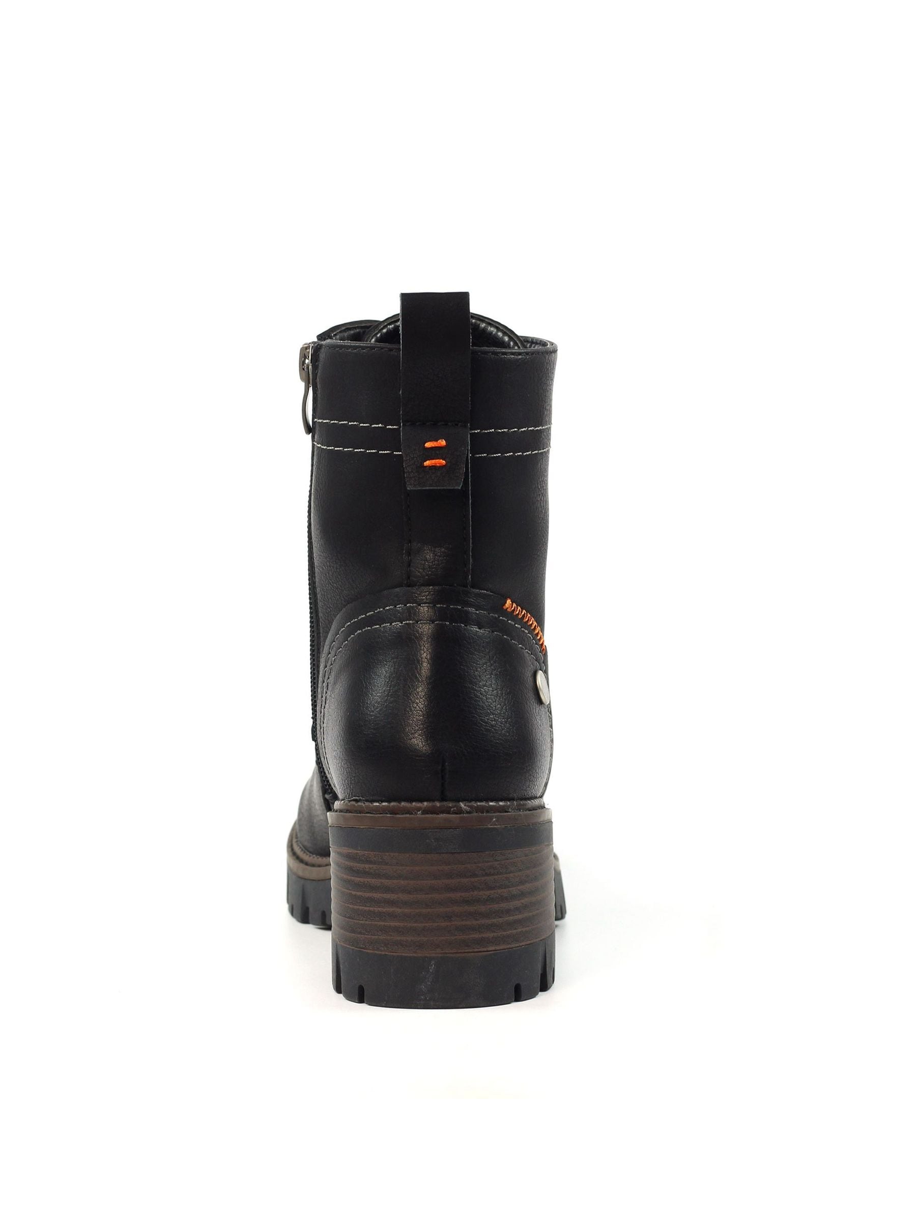 Pop womens matchbox dress boots stacked heel zip clearance