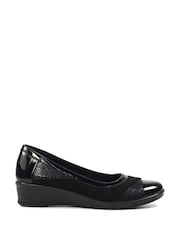Lunar Marian Black Wedge Shoes - Image 3 of 8