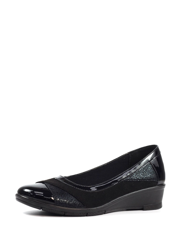 Lunar Marian Black Wedge Shoes - Image 4 of 8