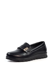 Lunar Salma Black Wedge Shoes - Image 4 of 8