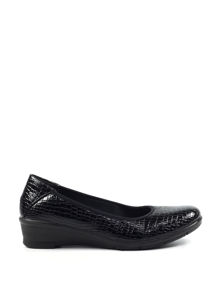 Lunar, Winnie, Schuhe mit Keilabsätzen aus Leder, Schwarz - Bild 2 von 7 Lunar, Winnie, Schuhe mit Keilabsätzen aus Leder, Schwarz - Bild 2 von 7