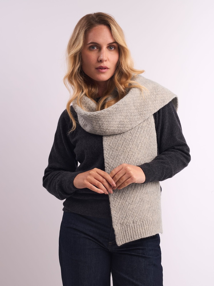 Celtic & Co. Natural British Gansey Stitch Scarf - Image 1 of 5