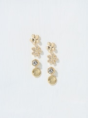 FatFace Gold Tone Flower Studs - Image 1 of 2