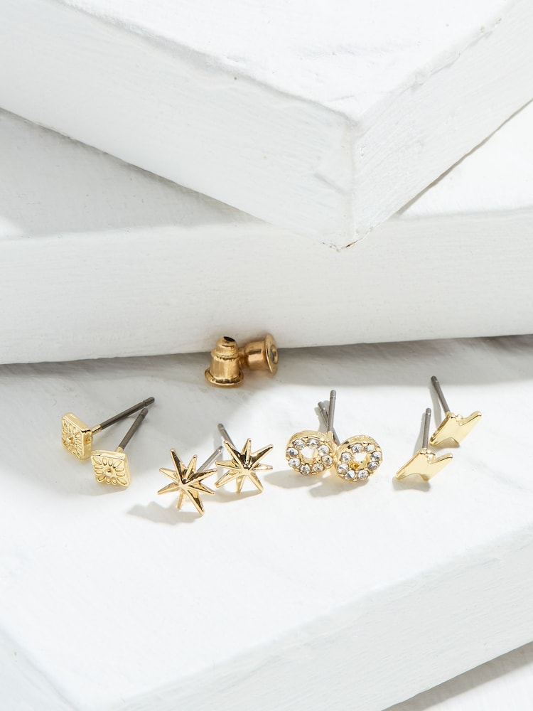 FatFace Gold Tone Star Studs - Image 2 of 2 FatFace Gold Tone Star Studs - Image 2 of 2
