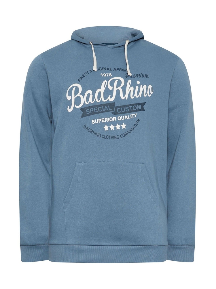 BadRhino Big & Tall Blue Printed Hoodie - Image 2 of 3