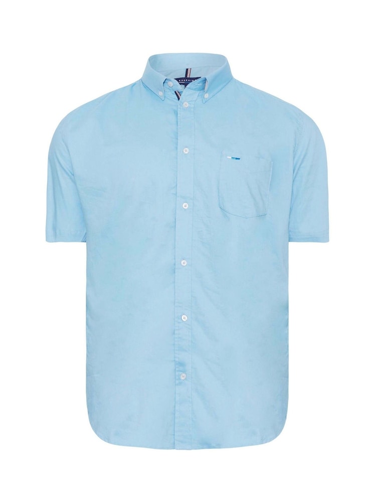 BadRhino Big & Tall Blue 100% Cotton Short Sleeve Oxford Shirts 2 Pack - Image 2 of 3