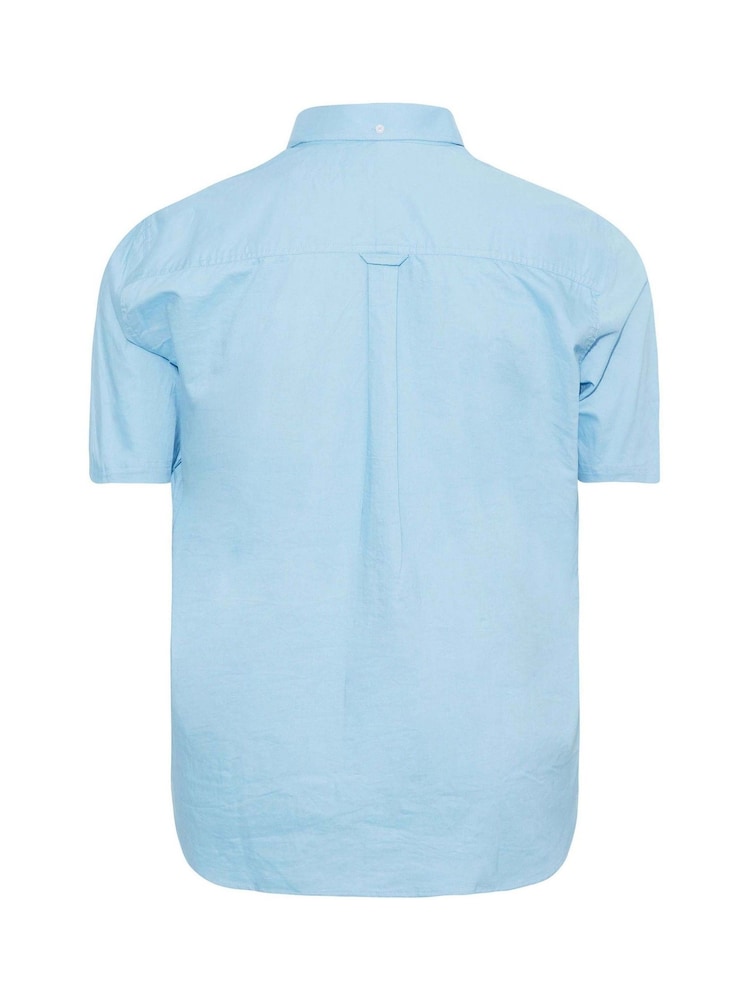 BadRhino Big & Tall Blue 100% Cotton Short Sleeve Oxford Shirts 2 Pack - Image 3 of 3