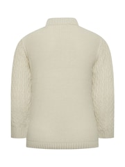 BadRhino Big & Tall Natural Heavy Cable Crew Jumper - Image 3 of 3